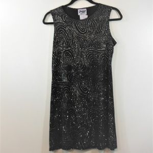 Jump By Wendy Chaitin Black & Glitter Tank Dress-M